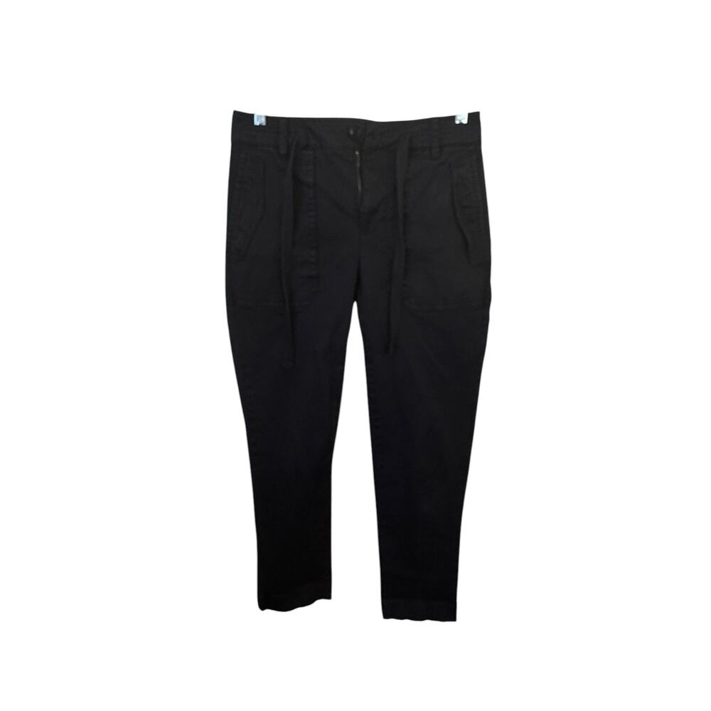 VINCE Crop Utility Pants Women’s Sz 4 Dark Laurel Green Drawstring Straight Leg - Picture 5 of 11